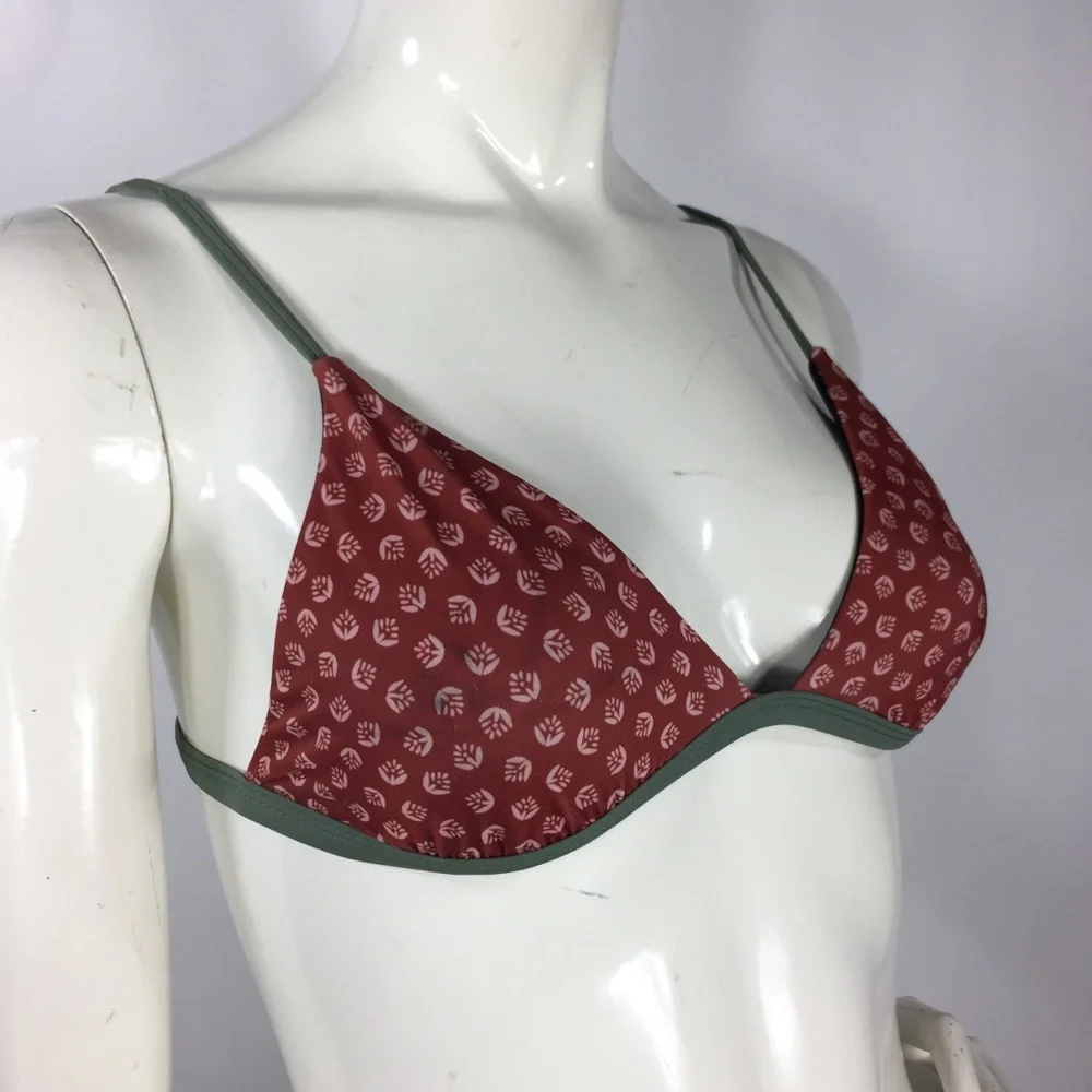 Leith Printed Triangle Bikini Top S
